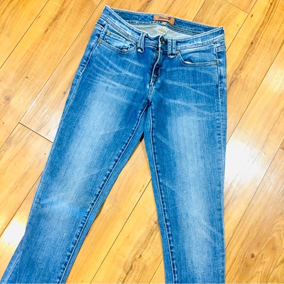 Seven 7 boot cut flare leg distressed style blue denim jeans small 28 wa… - Picture 4 of 11